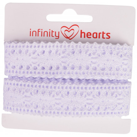 Infinity Hearts Blondebånd Polyester 25mm 01 Hvid - 5m