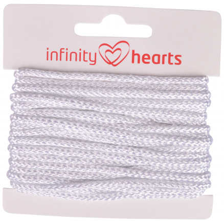 Infinity Hearts Anoraksnor Polyester 3mm 01 Hvid - 5m
