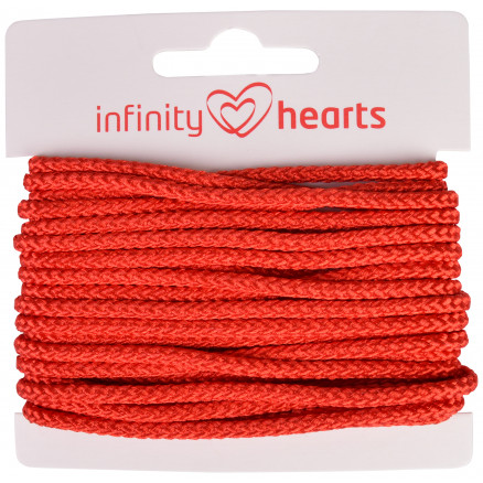 Infinity Hearts Anoraksnor Polyester 3mm 05 Rød - 5m