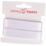 Infinity Hearts Satinbånd Dobbeltsidet 15mm 029 Hvid - 5m