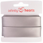 Infinity Hearts Satinbånd Dobbeltsidet 15mm 017 Grå - 5m