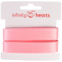 Infinity Hearts Satinbånd Dobbeltsidet 15mm 150 Lyserød - 5m