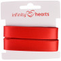 Infinity Hearts Satinbånd Dobbeltsidet 15mm 250 Rød - 5m