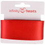 Infinity Hearts Satinbånd Dobbeltsidet 38mm 250 Rød - 5m
