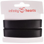 Infinity Hearts Satinbånd Dobbeltsidet 15mm 030 Sort - 5m