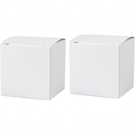 Fold-selv-æske, hvid, str. 5,5x5,5 cm, 120 g, 10 stk./ 1 pk.