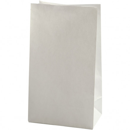Papirpose, str. 15x9x27 cm, 46 g, hvid, 100stk. thumbnail