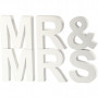 Bogstaver, hvid, MR & MRS , H: 17,5 cm, dybde 4,5 cm, 1 sæt
