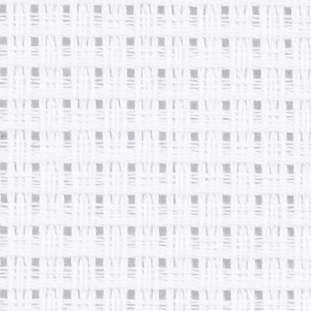Aidastof, str. 50x50 cm, hvid, 24 tern pr. 10 cm, 1stk.