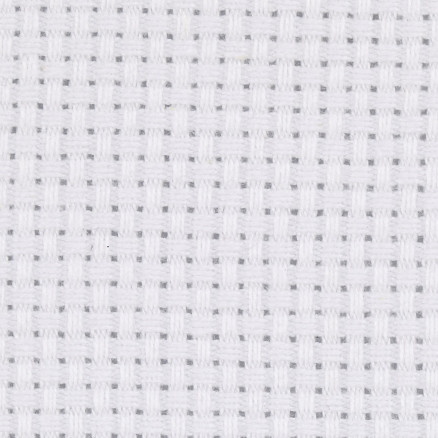 Aidastof, str. 50x50 cm, hvid, 43 tern pr. 10 cm, 1stk.