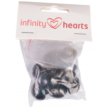 Infinity Hearts Sikkerhedsøjne/Amigurumi øjne Sort 20mm - 5 sæt thumbnail