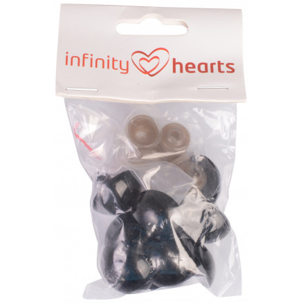 Infinity Hearts Sikkerhedsøjne/Amigurumi øjne Sort 25mm - 5 sæt