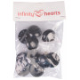 Infinity Hearts Sikkerhedsøjne/Amigurumi øjne Sort 40mm - 5 sæt