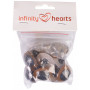 Infinity Hearts Sikkerhedsøjne/Amigurumi øjne Guld 30mm - 5 sæt - 2. sortering