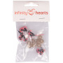 Infinity Hearts Sikkerhedsøjne/Amigurumi øjne Rød 10mm - 5 sæt - 2. sortering