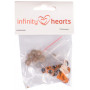 Infinity Hearts Sikkerhedsøjne/Amigurumi øjne Orange 10mm - 5 sæt - 2. sortering