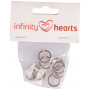 Infinity Hearts Nøglering Tyk Sølvfarvet 15mm - 10 stk