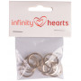 Infinity Hearts Nøglering Tyk Sølvfarvet 20mm - 10 stk