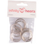Infinity Hearts Nøglering Tyk Sølvfarvet 30mm - 10 stk