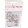 Infinity Hearts Nøglering Tynd Sølvfarvet 25mm - 10 stk