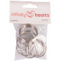 Infinity Hearts Nøglering Tynd Sølvfarvet 35mm - 10 stk