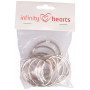 Infinity Hearts Nøglering Tynd Sølvfarvet 50mm - 10 stk