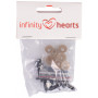 Infinity Hearts Sikkerhedsøjne / Amigurumi øjne Ræv Sort 12mm - 5 sæt