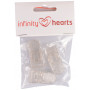Infinity Hearts Seleclips Plastik Transparent 20mm - 3 stk