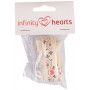 Infinity Hearts Stofbånd/Labels bånd Kærligheds duer 15mm - 3 meter