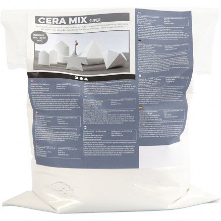 2: Cera-Mix Super støbemasse, hvid, 5 kg/ 1 pk.