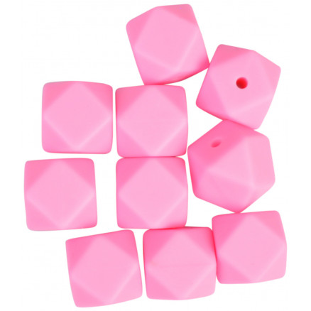 Infinity Hearts Perler Geometriske Silikone Pink 14mm - 10 stk thumbnail