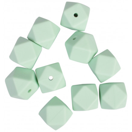 Infinity Hearts Perler Geometriske Silikone Mintgrøn 14mm - 10 stk