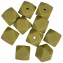 Infinity Hearts Perler Geometriske Silikone Army grøn 14mm - 10 stk