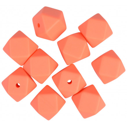 Infinity Hearts Perler Geometriske Silikone Mørk orange 14mm - 10 stk