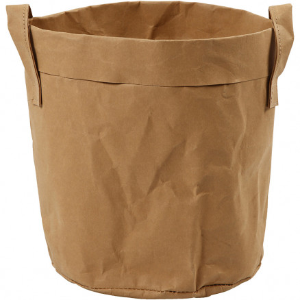 Opbevaringspose, lys brun, H: 20 cm, diam. 19,5 cm, 350 g, 1 stk. thumbnail