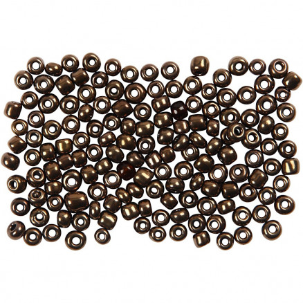 Rocaiperler, bronze, diam. 3 mm, str. 8/0 , hulstr. 0,6-1,0 mm, 500 g/