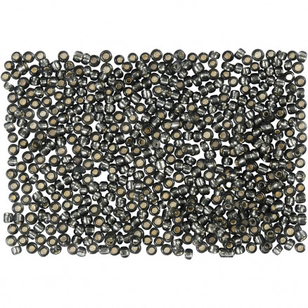 Rocaiperler, grågrøn, diam. 1,7 mm, str. 15/0 , hulstr. 0,5-0,8 mm, 50