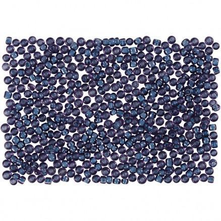 Billede af Rocaiperler, mørk blå, diam. 1,7 mm, str. 15/0 , hulstr. 0,5-0,8 mm, 5