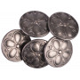 Knap Tin Blomst Antik Sølv 20,5mm med Øje - 5 stk