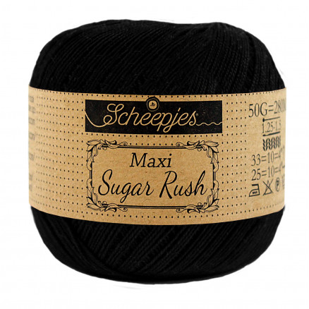 Scheepjes Maxi Sugar Rush Garn Unicolor 110 Black thumbnail