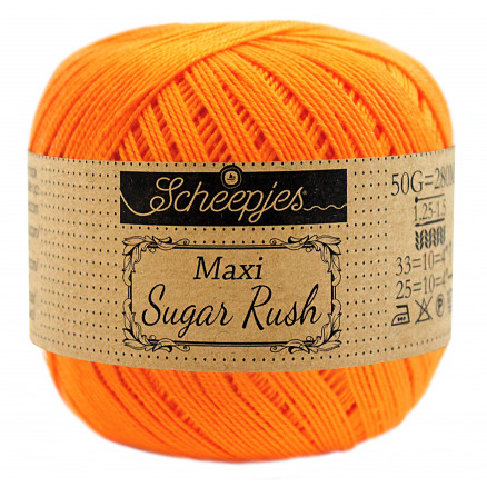 Scheepjes Maxi Sugar Rush Garn Unicolor 281 Tangerine