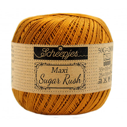 Scheepjes Maxi Sugar Rush Garn Unicolor 383 Ginger Gold thumbnail