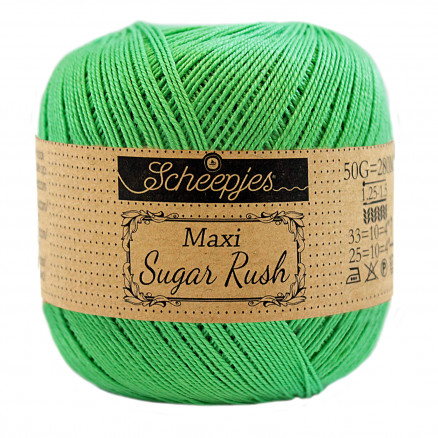 Scheepjes Maxi Sugar Rush Garn Unicolor 389 Apple Green thumbnail
