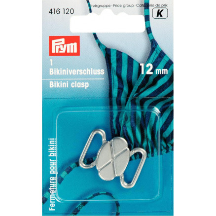 Prym Bikini hægter/Bikini lukninger Metal Mat Sølv 12mm - 1 sæt