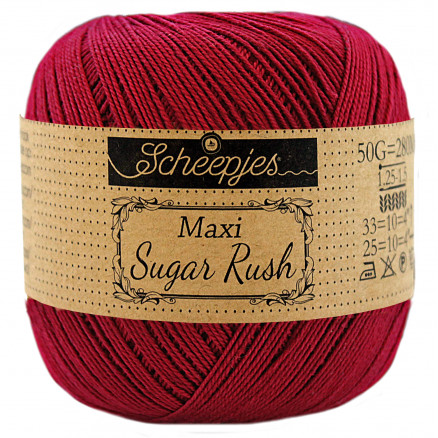 Scheepjes Maxi Sugar Rush Garn Unicolor 517 Ruby thumbnail