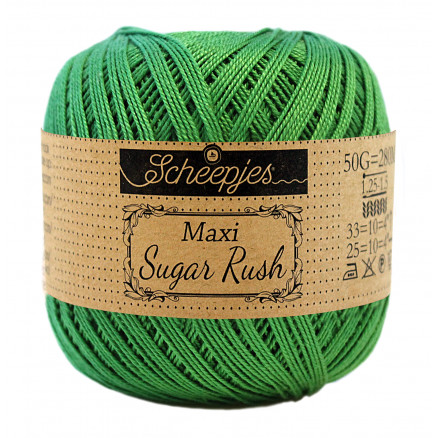 Scheepjes Maxi Sugar Rush Garn Unicolor 606 Grass Green thumbnail
