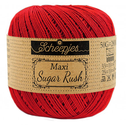 Scheepjes Maxi Sugar Rush Garn Unicolor 722 Red thumbnail