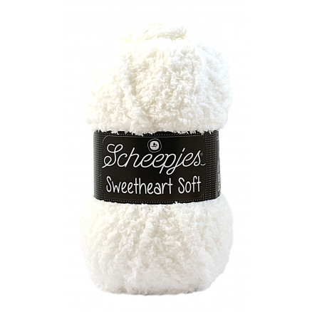 Scheepjes Sweetheart Soft Garn Unicolor 20 Hvid thumbnail
