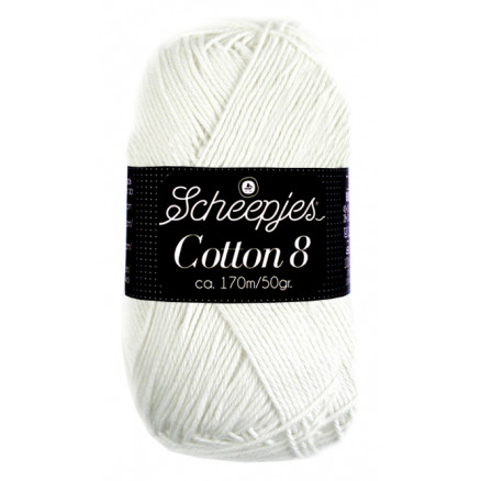 Scheepjes Cotton 8 Garn Unicolor 502 Hvid thumbnail