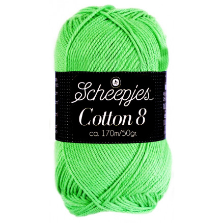 Scheepjes Cotton 8 Garn Unicolor 517 Grøn